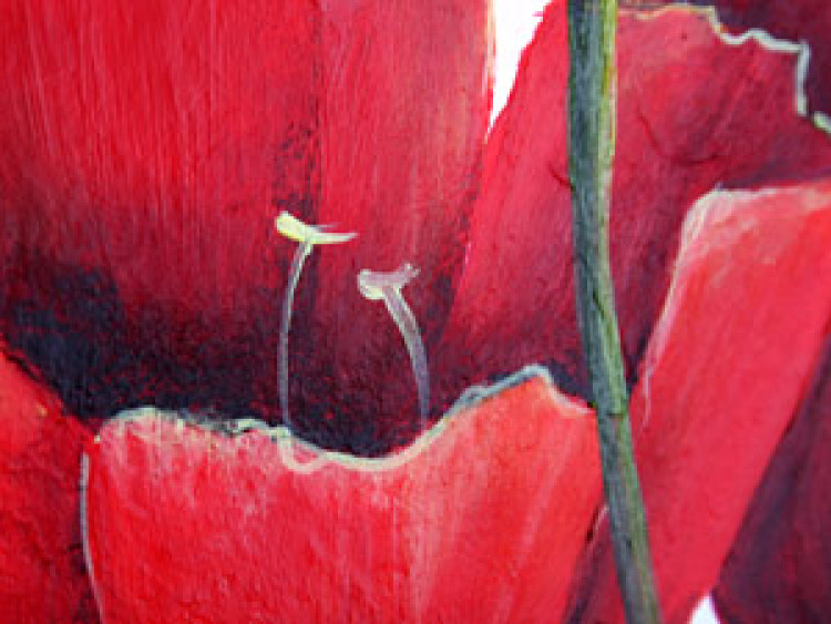 Quadro em tela Tulipas alegres (1 parte) - flores vermelhas em um fundo pastel 48667 additionalImage 2