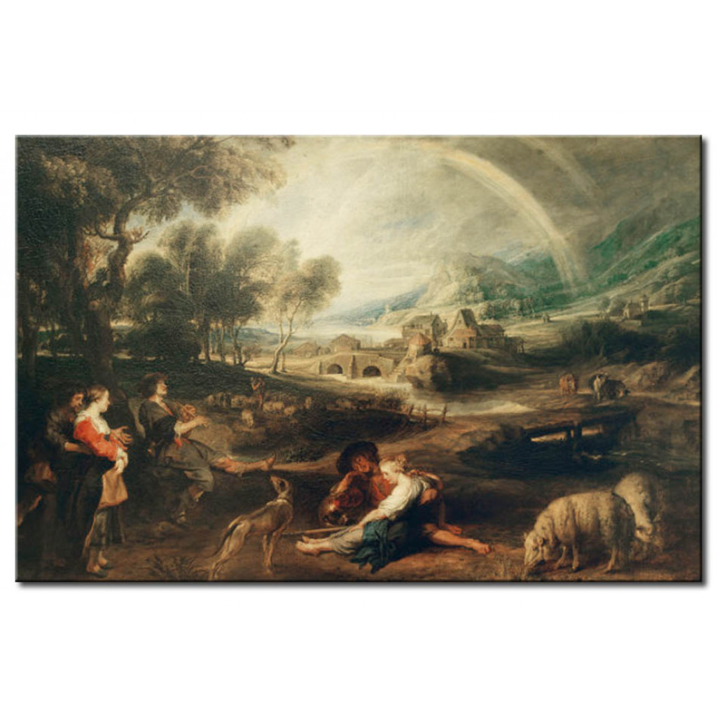 Schilderij  Peter Paul Rubens: Landschaft Mit Regenbogen