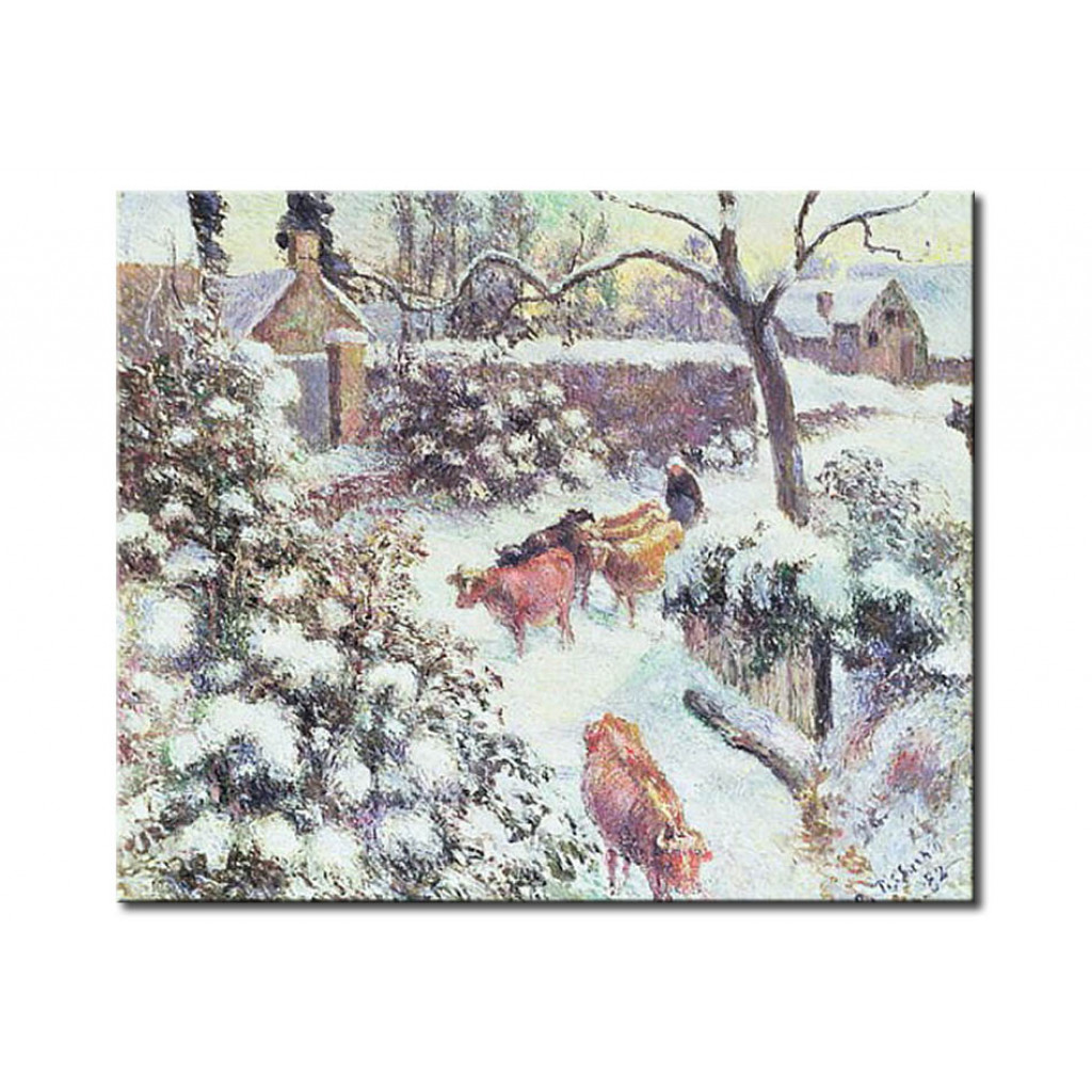 Schilderij  Camille Pissarro: Effet De Neige A Montfoucault