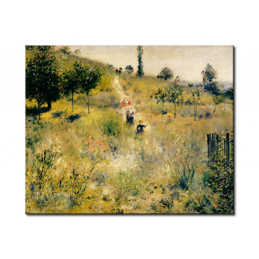 Schilderij  Pierre-Auguste Renoir: Chemin Montant Dans Les Hautes Herbes