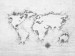 Wall Mural Contours of Continents - World Map with Shadow Silhouette on a Gray Background 60067