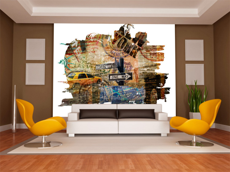 Wall Mural Street Art USA - New York in the Form of Urban Collage on a White Background 60767