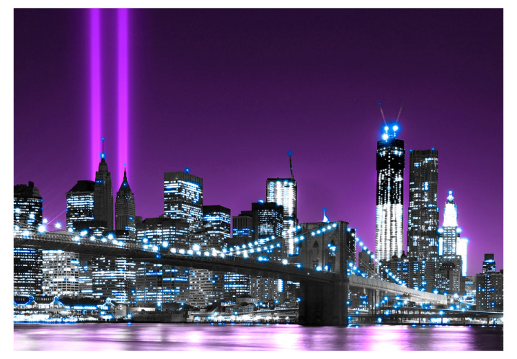 Fototapeta Nowy Jork w fiolecie - Manhattan i architektura z Mostem Brooklińskim 61567 additionalImage 1