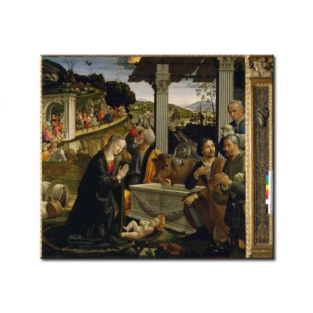Schilderij  Domenico Ghirlandaio: Adoration Of The Shepherds