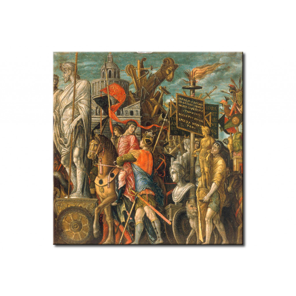Schilderij  Andrea Mantegna: Triumph Of Caesar-Statues And Armour Brought Back As Booty