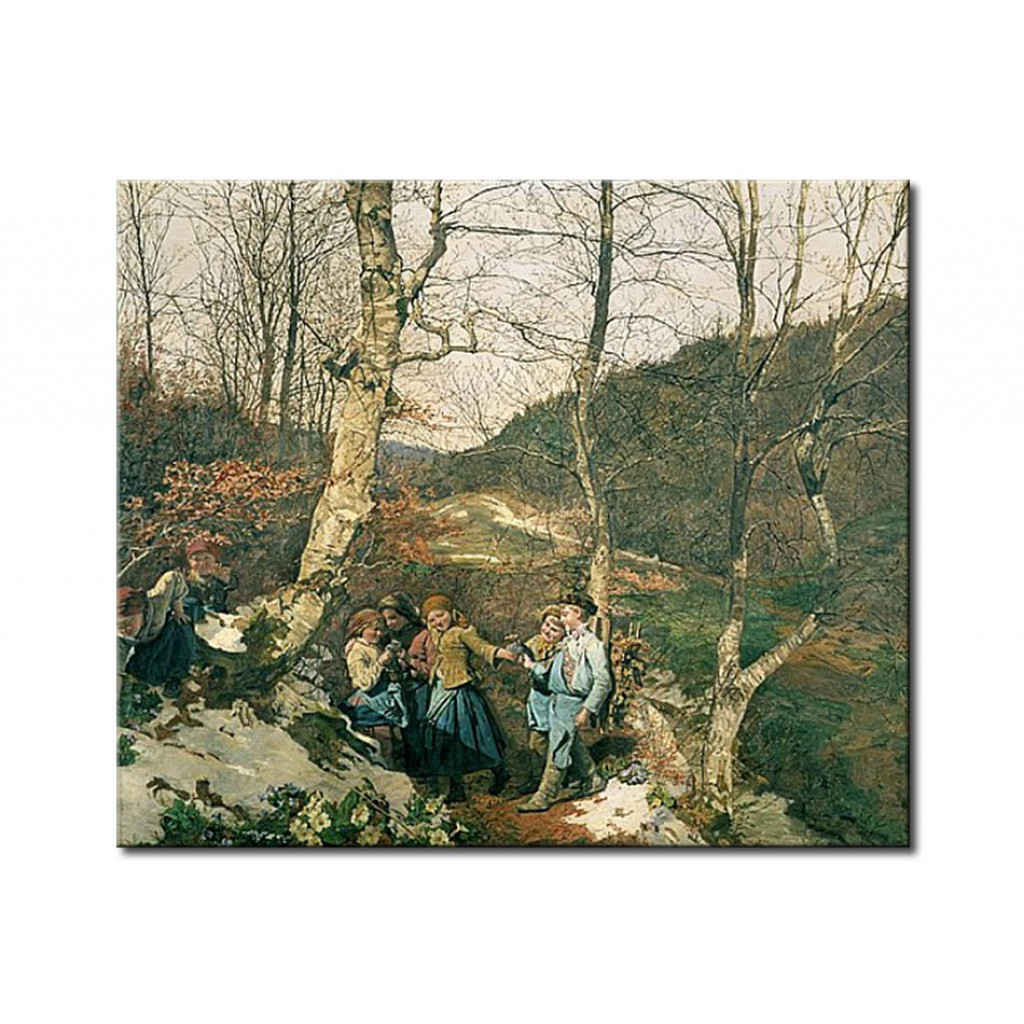 Schilderij  Ferdinand Georg Waldmüller: Early Spring In The Vienna Woods