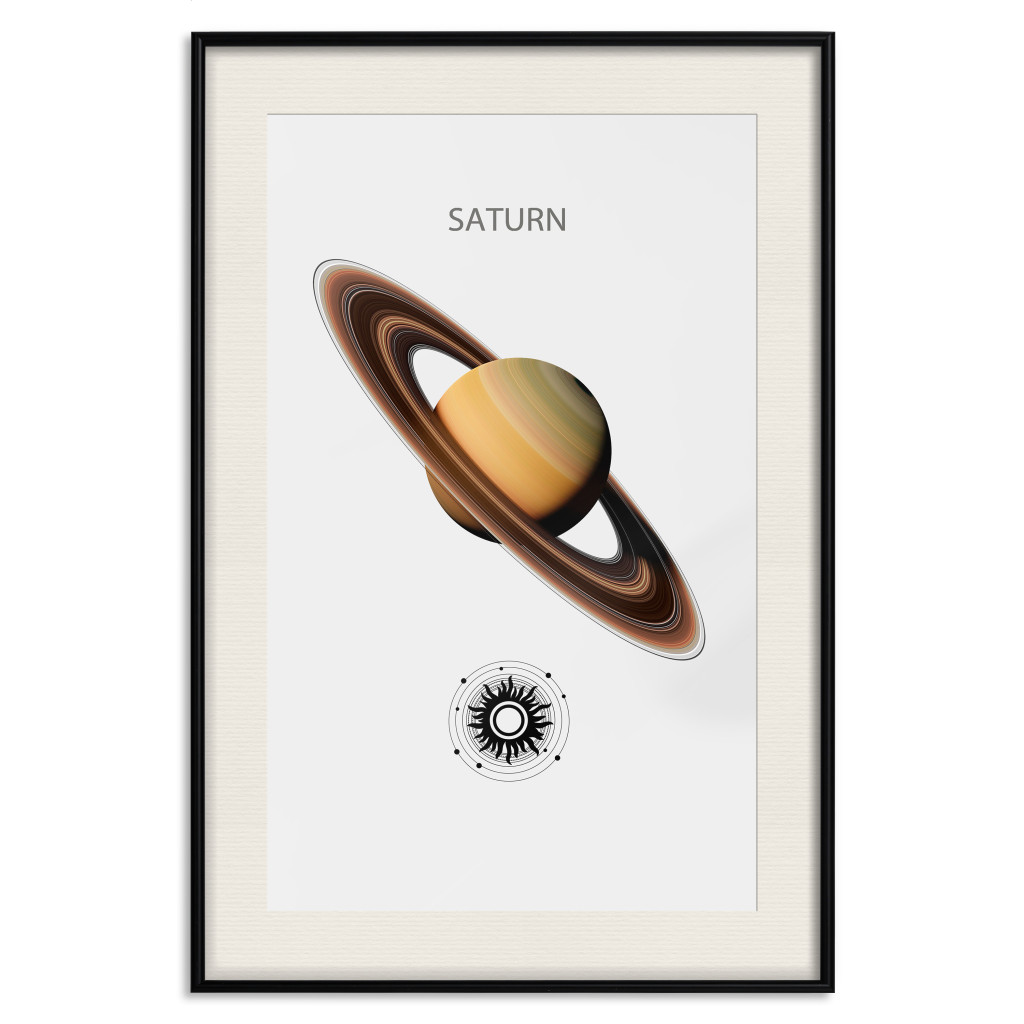 Plakat: Dynamiczny Saturn II - Kosmiczny Władca Pierścieni Z Układem Słonecznym