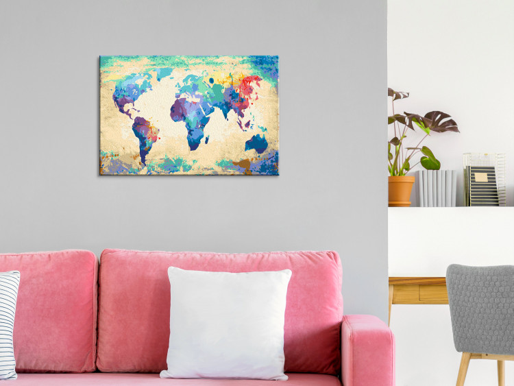Paint by number Colorful Continents - Watercolor World Map in Rainbow Colors 148877 additionalImage 2