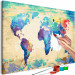 Cuadro para pintar por números Colorful Continents - Watercolor World Map in Rainbow Colors 148877 additionalThumb 4