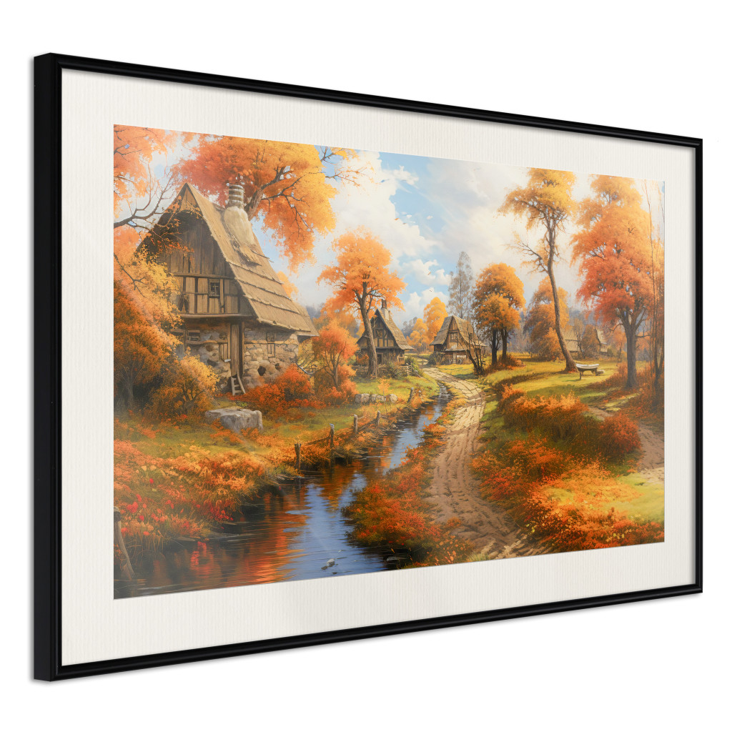 Posters: A Small Medieval Town - A Picture Of The Autumn Polish Countryside