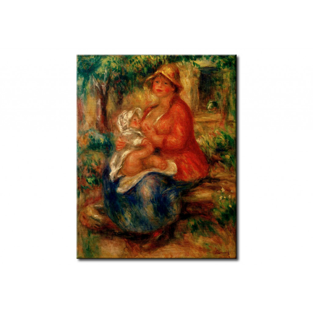 Målning Aline Renoir En Aillaitant Son Fils