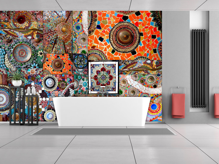 Wall Mural Moroccan treasures - a colourful composition of stones in the form of a mosaic