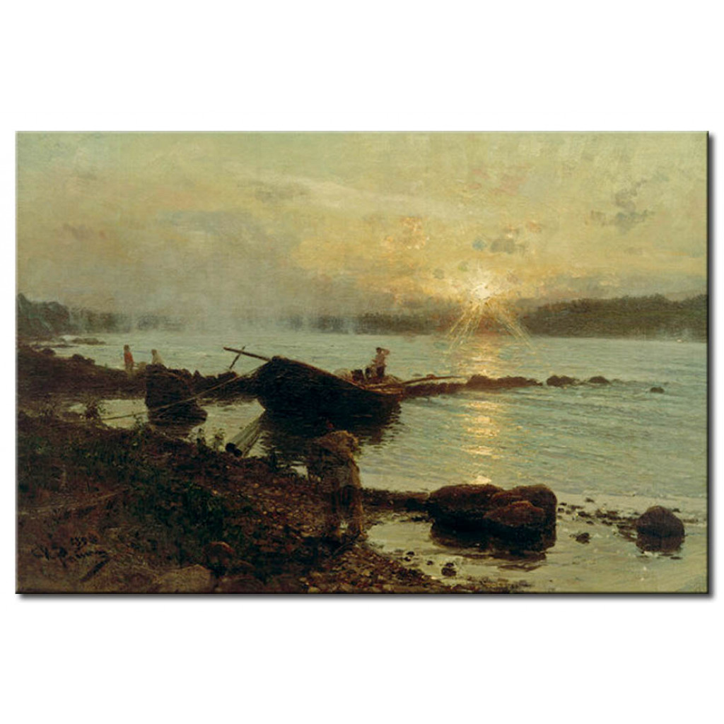 Schilderij  Ilja Repin: An Der Westlichen Dwina. Sonnenaufgang
