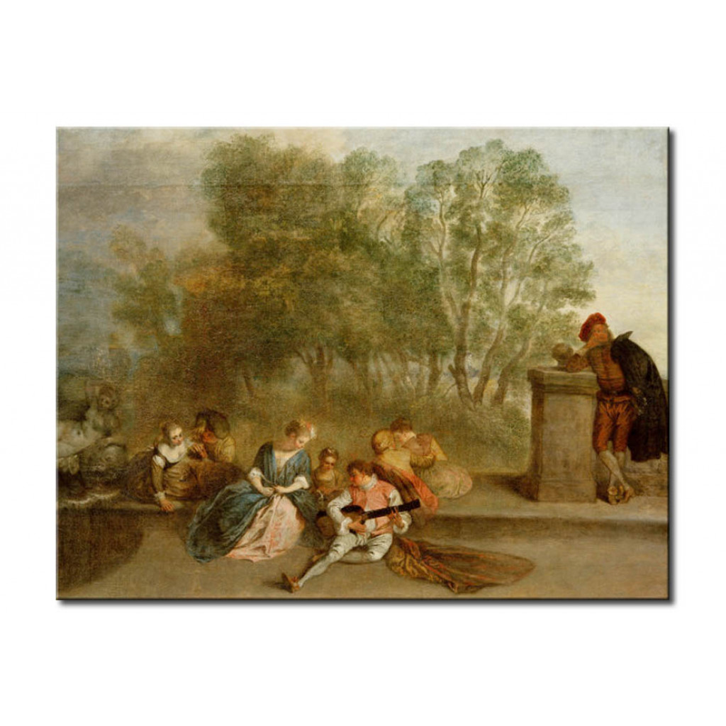 Schilderij  Antoine Watteau: Merry Company In The Open Air
