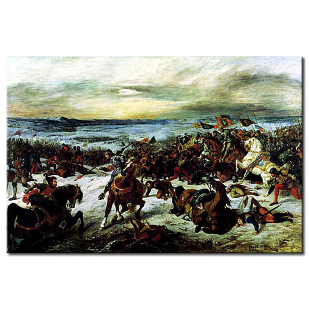Schilderij  Eugène Delacroix: The Death Of Charles The Bold