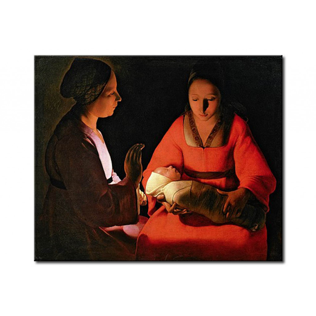 Schilderij  Georges De La Tour: The New Born Child, Late