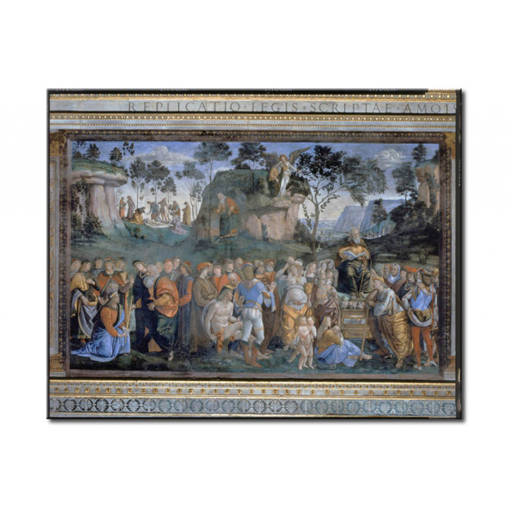 Schilderij  Luca Signorelli: Moses Announces Joashua As The Leader To The Israelites And Moses's Death