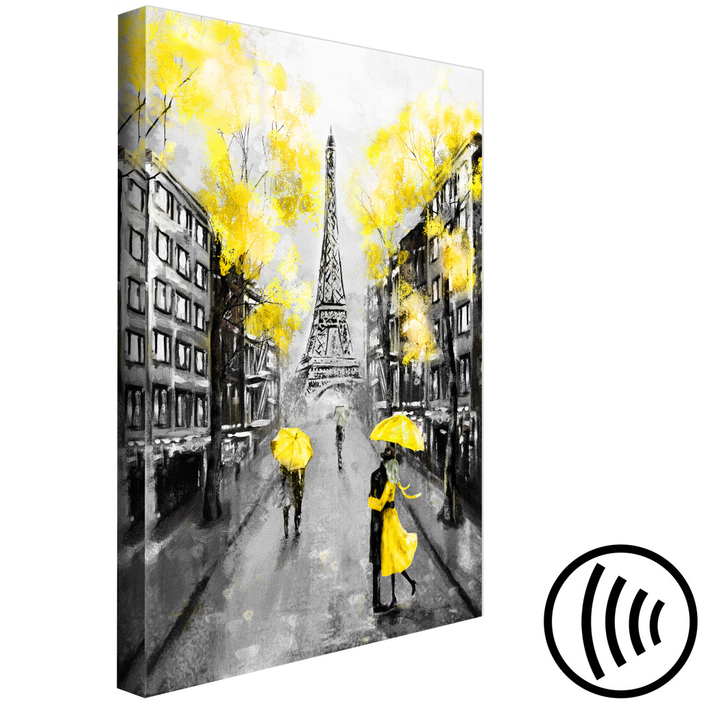 Schilderij  Parijs: Paris Rendez-Vous (1 Part) Vertical Yellow