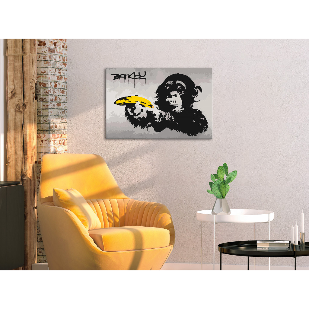 Obraz Do Malowania Po Numerach Małpa (Banksy Street Art Graffiti)