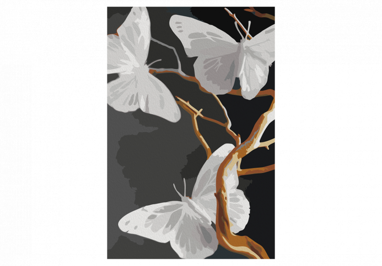 Wandbild zum Malen nach Zahlen Butterflies on a Twig 134687 additionalImage 4