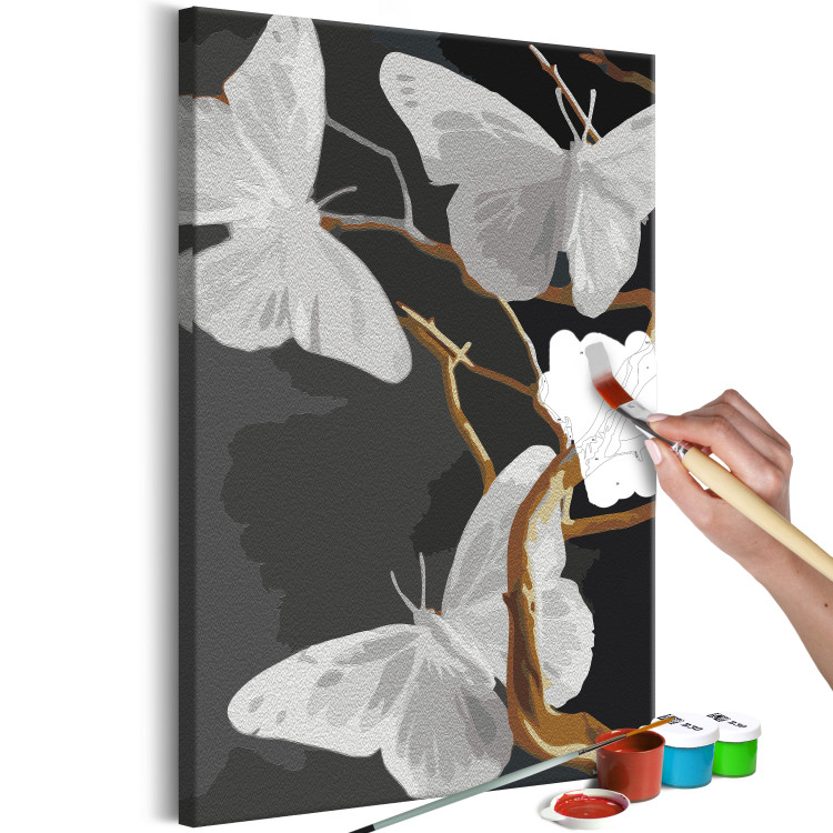 Wandbild zum Malen nach Zahlen Butterflies on a Twig 134687 additionalImage 3