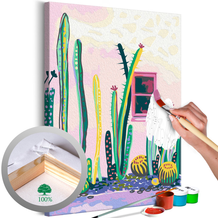 Obraz do malowania po numerach Wysokie kaktusy 136987