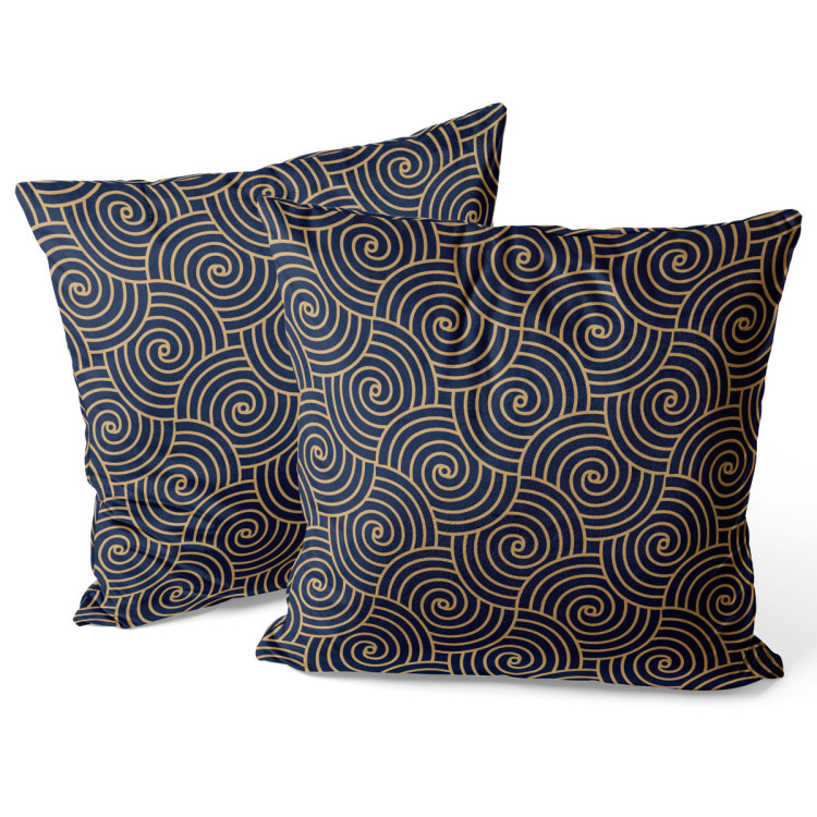 Sammets kudda Hypnotic waves - a geometric gold pattern in oriental style 147087 additionalImage 3
