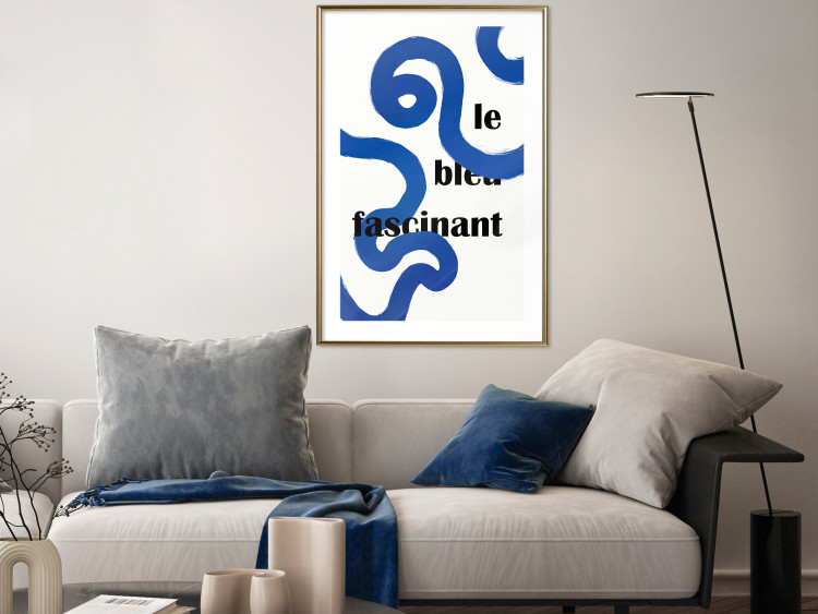 Wall Poster Fascinating Blue - Abstract Lines Intertwined With the Inscription 149887 additionalImage 16