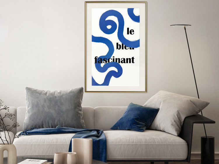 Cartel Fascinating Blue - Abstract Lines Intertwined With the Inscription 149887 additionalImage 17