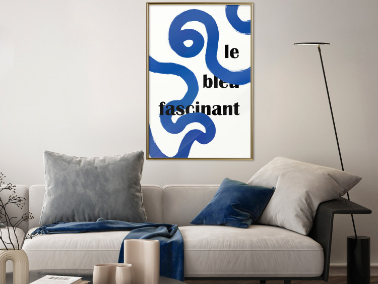 Wall Poster Fascinating Blue - Abstract Lines Intertwined With the Inscription 149887 additionalImage 14