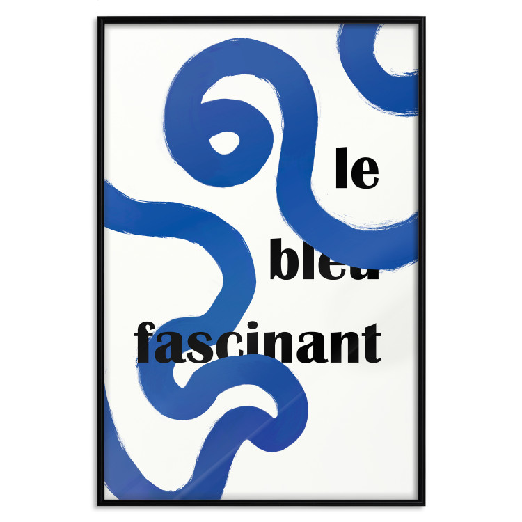 Poster Fascinating Blue - Abstract Lines Intertwined With the Inscription
