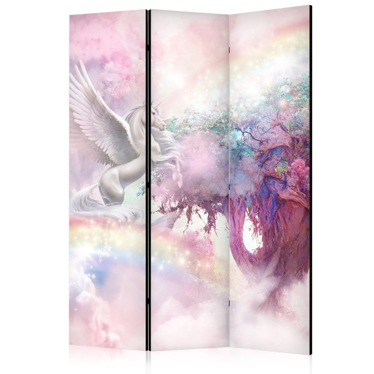 Biombo Unicorn and Magic Tree - Pink and Rainbow Land in the Clouds [Room Dividers] 150987