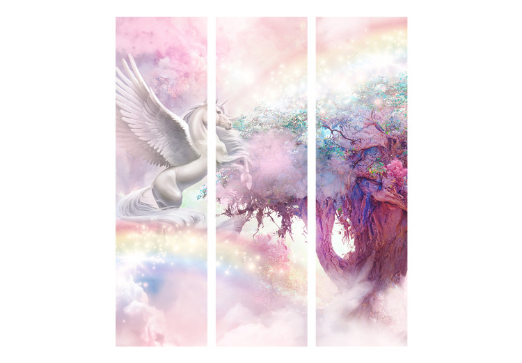 Biombo Unicorn and Magic Tree - Pink and Rainbow Land in the Clouds [Room Dividers] 150987 additionalImage 7