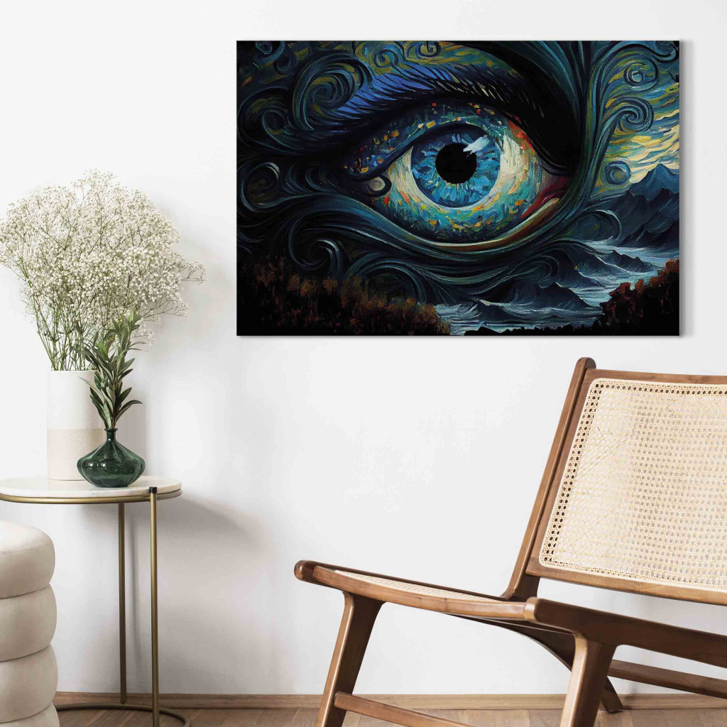 Pintura Em Tela Blue Eye - A Composition Inspired By The Art Of Van Gogh