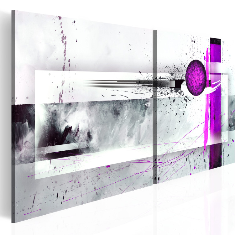 Tableau déco Émotions violettes (2 pièces) - abstraction avec des dessins fuchsia 46687 additionalImage 2