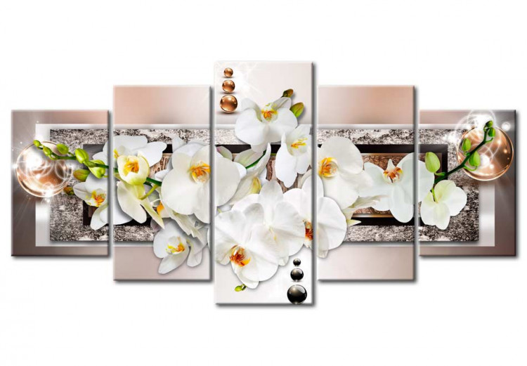 Tableau moderne White abstract orchid 50087