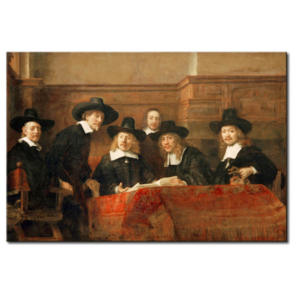 Schilderij  Rembrandt: Die Staalmeesters