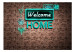 Wall Mural Welcome Home - Neon-style Text with Icons on Brown Brick 60887 additionalThumb 1