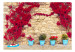 Wall Mural Stone Wall - Background with Red Ivy and Turquoise Flower Pots 60987 additionalThumb 1