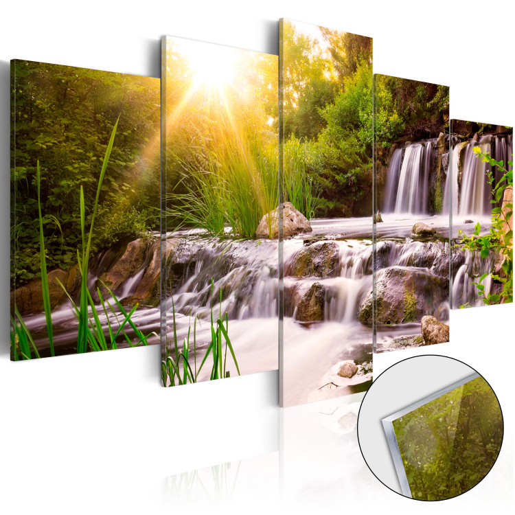 Acrylic Print Forest Waterfall [Glass]