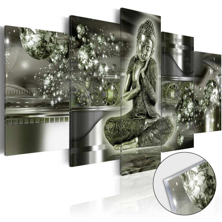 Obraz na szkle Szmaragdowy Budda [Glass] 92387
