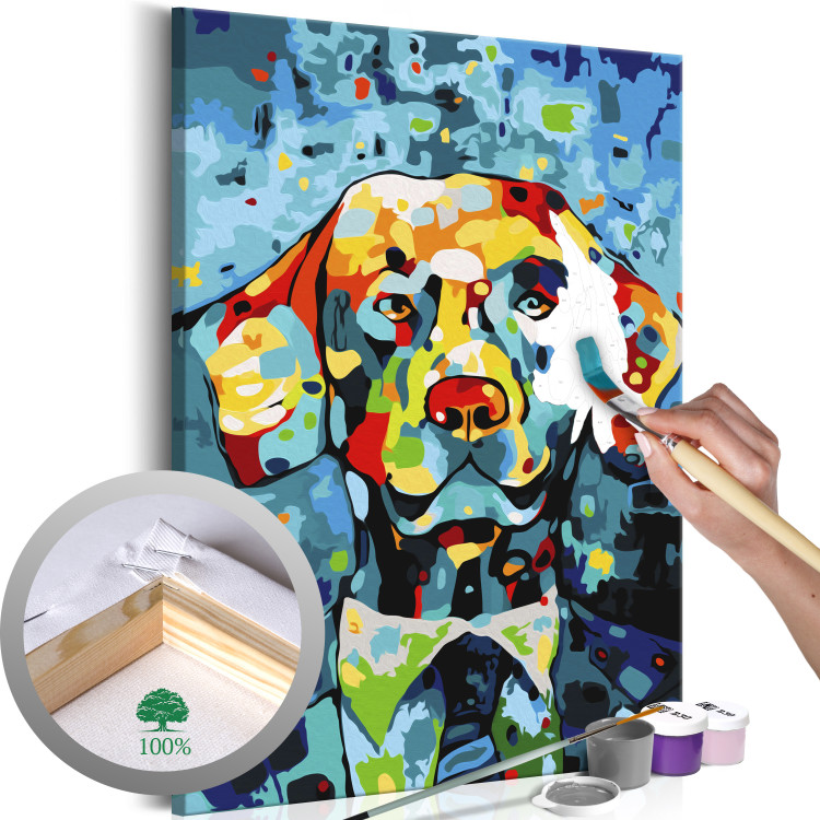 Wandbild zum Malen nach Zahlen Hund (Porträt) 107497