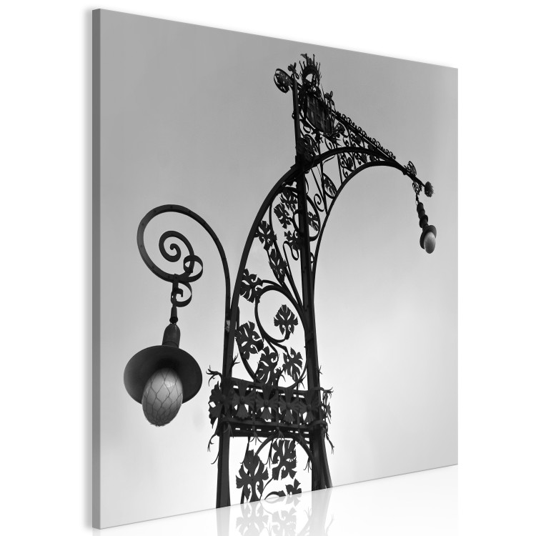 Quadro Lampione di strada a Barcellona - foto in bianco e nero 123597 additionalImage 2