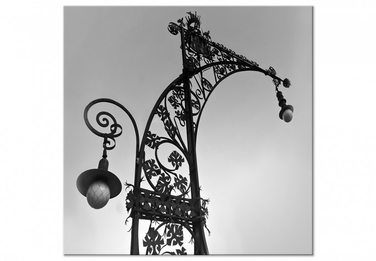 Quadro Lampione di strada a Barcellona - foto in bianco e nero 123597