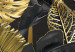 Obraz Złoto-czarne, tropikalne liście - pejzaż z motywem roślinnym 131697 additionalThumb 4