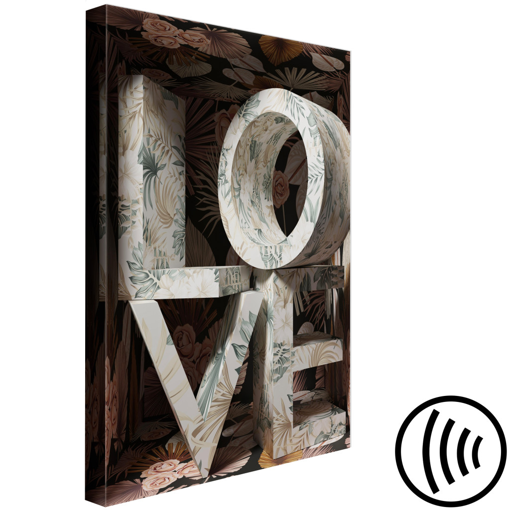 Obraz Miłość W Literach - Napis Love Pokryty Motywami Roślinnymi