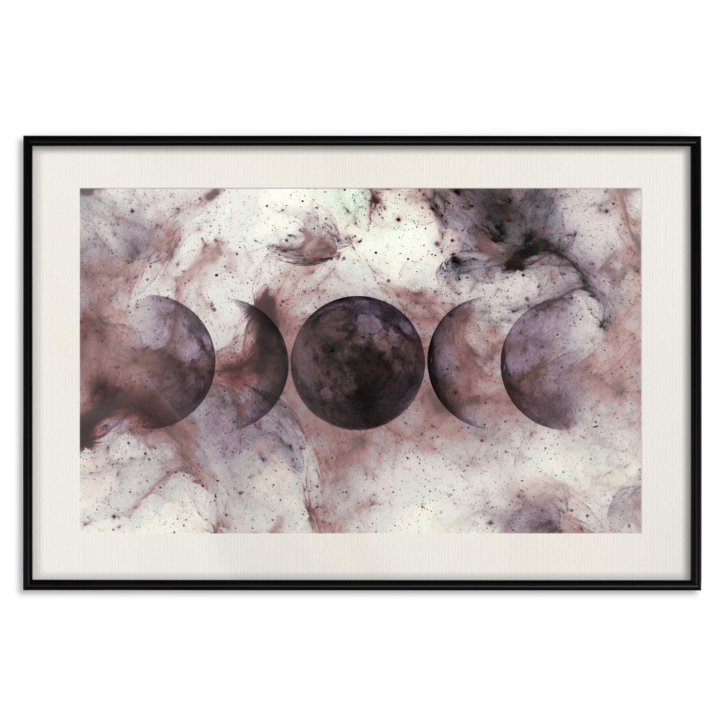 Posters: Collision Of The Worlds - Abstraction Of Planets In A Pink And White Cosmos