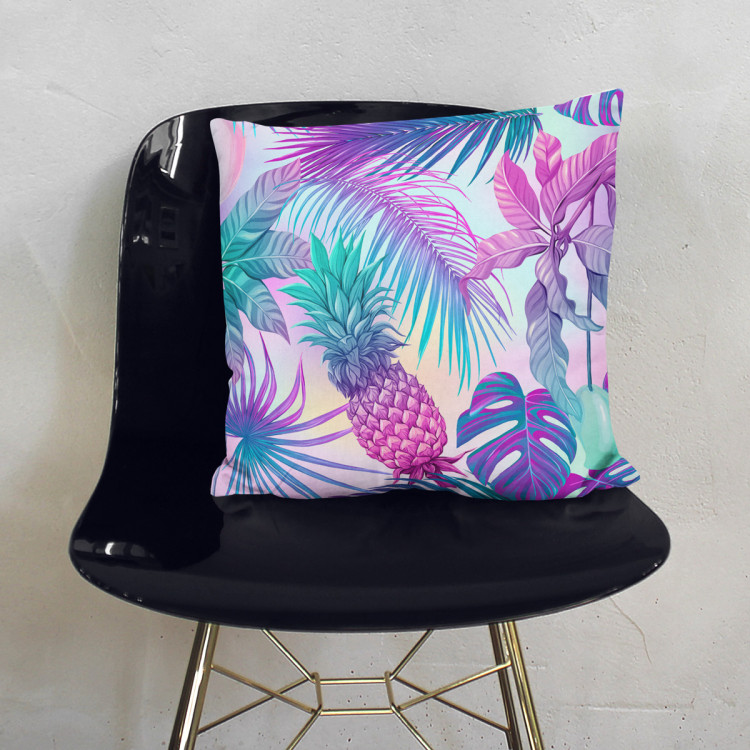 Mikrofaser Kissen Piña colada - neon graphic pattern with tropical flora cushions 146897 additionalImage 3