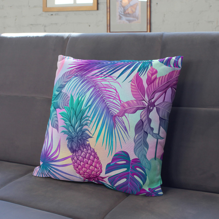 Mikrofaser Kissen Piña colada - neon graphic pattern with tropical flora cushions 146897 additionalImage 4