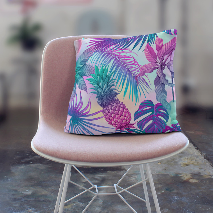Mikrofaser Kissen Piña colada - neon graphic pattern with tropical flora cushions 146897 additionalImage 5